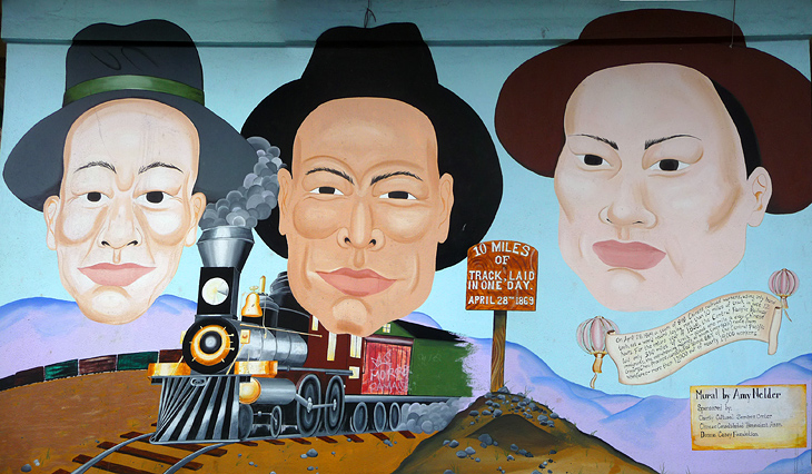 Chinese Railroad Workers mural by Amy Nelder