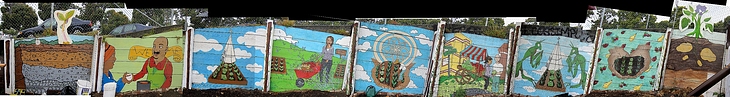 Mural for Urban Share Community Garden mural by Leanne C. Miller