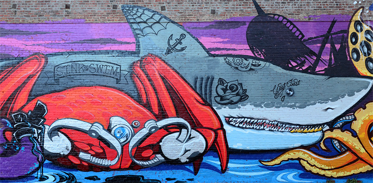 Sink & Swim mural by Pemex