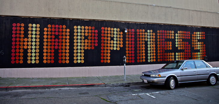 Happiness mural by Ben Eine