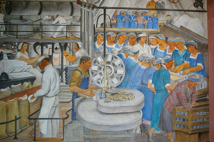 Industries of California mural by Ralph W. Stackpole