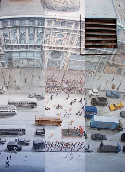 The Market Street Railway mural by Mona Caron