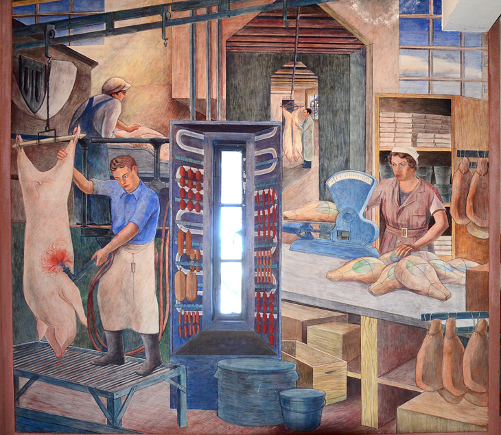 Meat Industry mural by Ray Bertrand