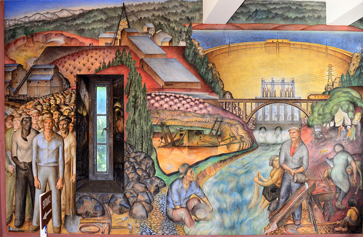 California Industrial Scenes mural by John Langley Howard