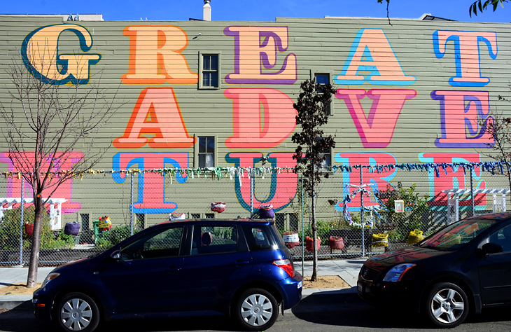 Great Adventure mural by Ben Eine