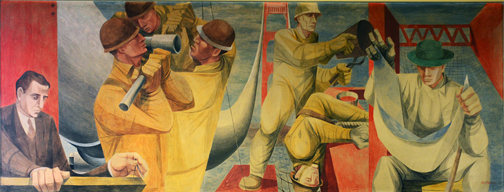 Building the Golden Gate mural by Anton Refregier