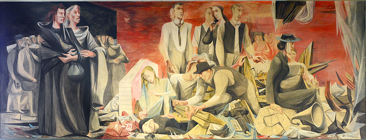 Earthquake and Fire of 1906 mural by Anton Refregier