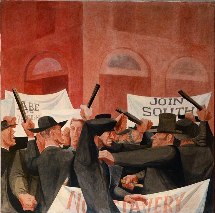 Riot Scene, Civil War Days mural by Anton Refregier