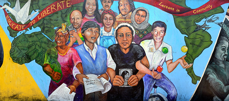 Educate to Liberate mural by Miranda Bergman