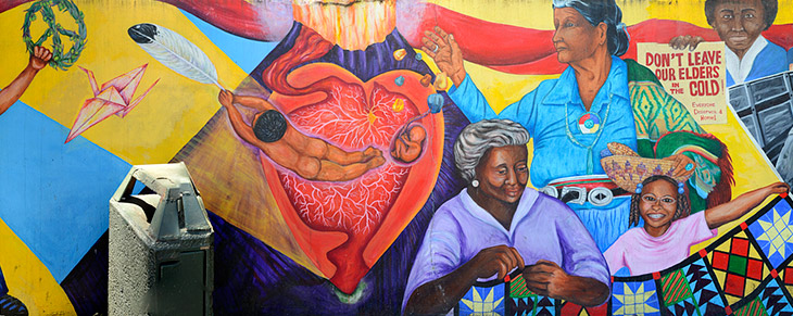 Educate to Liberate mural by Miranda Bergman