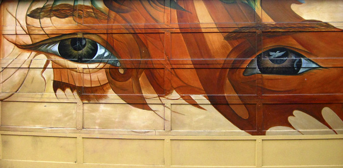Indigenous Eyes mural by Susan Kelk Cervantes, Nicole Emmanuel