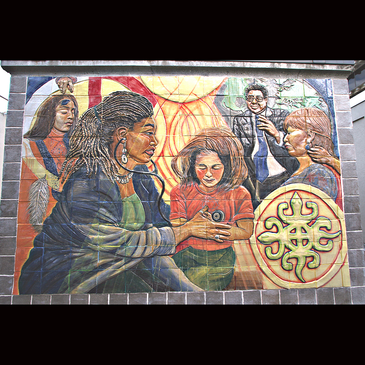 SANARTE: Diversity's Pathway mural by Juana Alicia