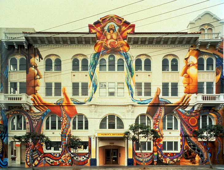 MaestraPeace mural by Yvonne Littleton, Meera Desai, Irene Perez, Susan Kelk Cervantes, Juana Alicia, Miranda Bergman, Edythe Boone