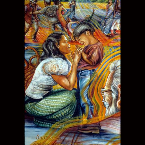 Santuario/Sanctuary mural by Juana Alicia, Emmanuel Montoya
