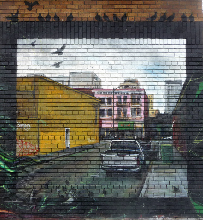 Olive Street Mural mural by Unknown Artist