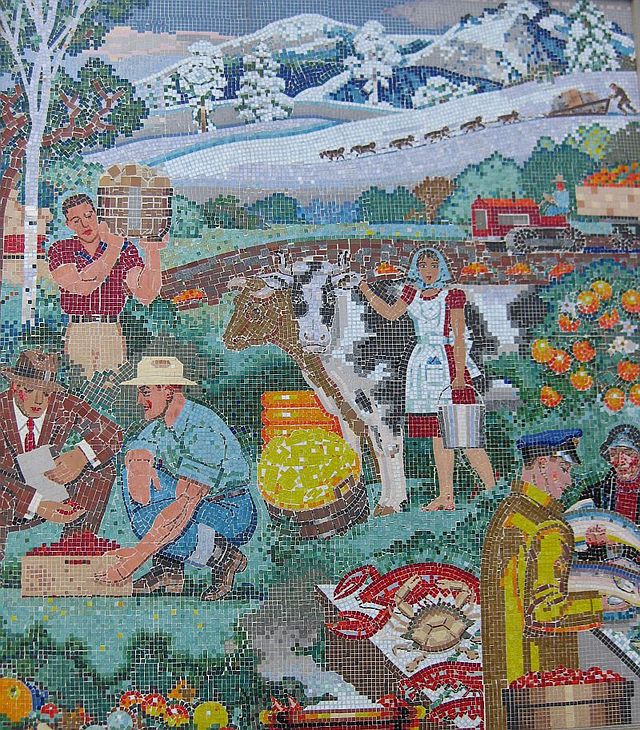 World Sources of Food mural by John Garth
