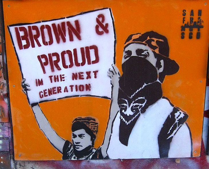 Brown and Proud mural by Melanie Cervantes