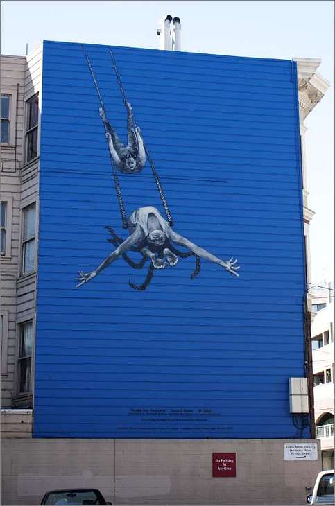 Bending Over Backwards mural by Susan Greene