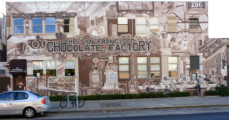 SF Chocolate Factory mural by Alyssa Morgan