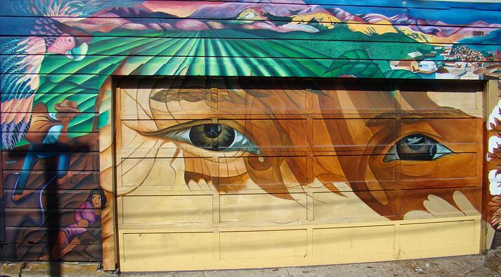 Indigenous Eyes mural by Susan Kelk Cervantes, Nicole Emmanuel