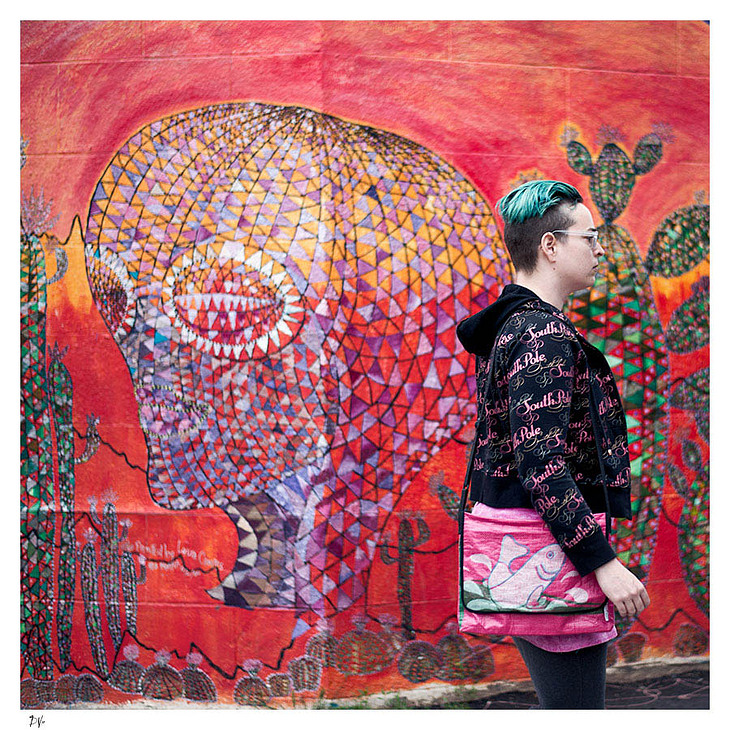 No one is illegal mural by Laura Campos