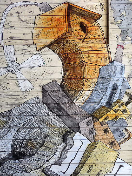Generator mural by Andrew Schoultz, Aaron Noble