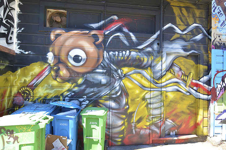 Ninja Bear mural by Unknown Artist
