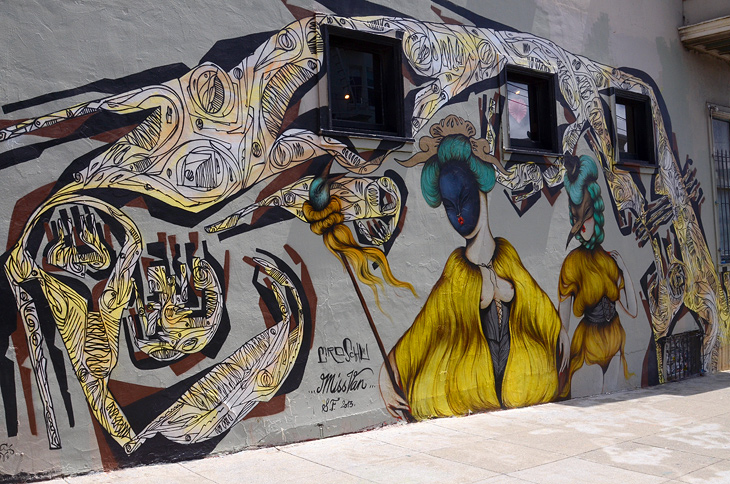 Two Beauties mural by Miss Van, Ciro Schu 