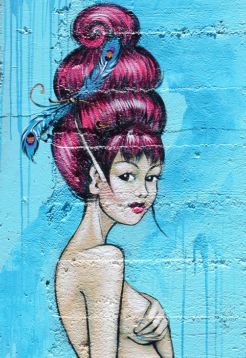 Peacock Lady mural by Amanda Lynn