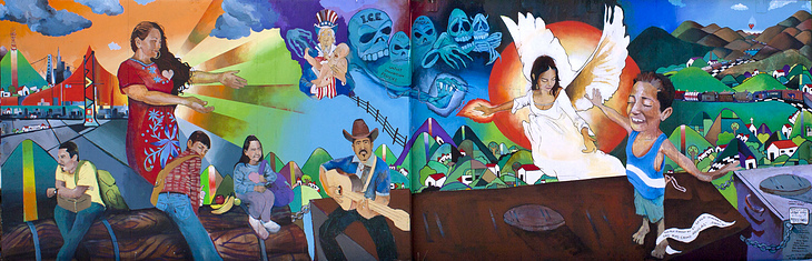 Enrique's Journey mural by Josue Rojas