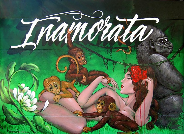 Inamorata mural by Amanda Lynn, Annica Lydenberg