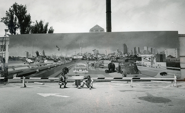 Positively Fourth Street mural by John Wehrle, John Rampley