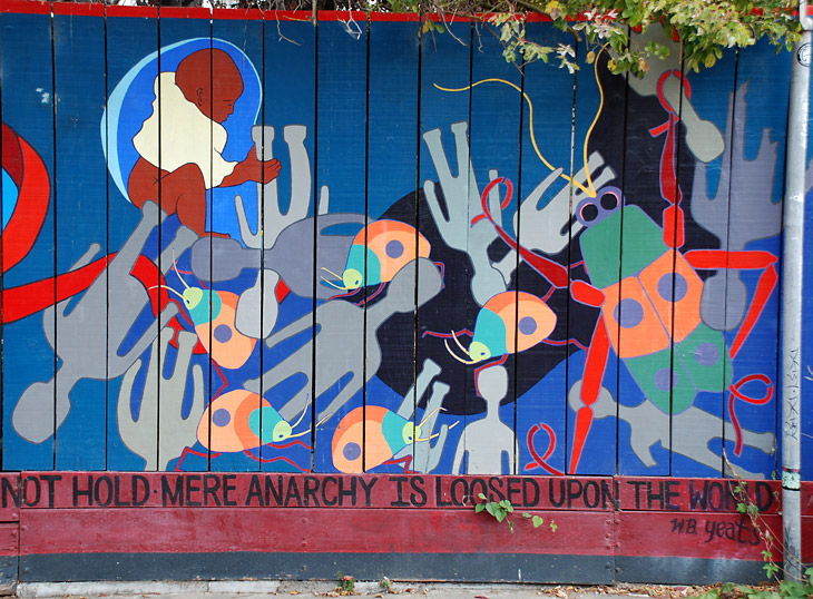 Things Fall Apart mural by Janet Braun-Reinitz