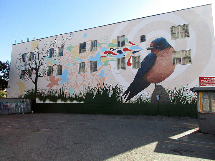 Bird Song #3 mural by Joshua Coffy