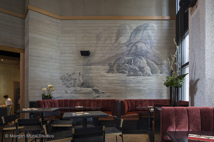 Cherry Blossoms at Pabu Restaurant mural by Morgan Bricca