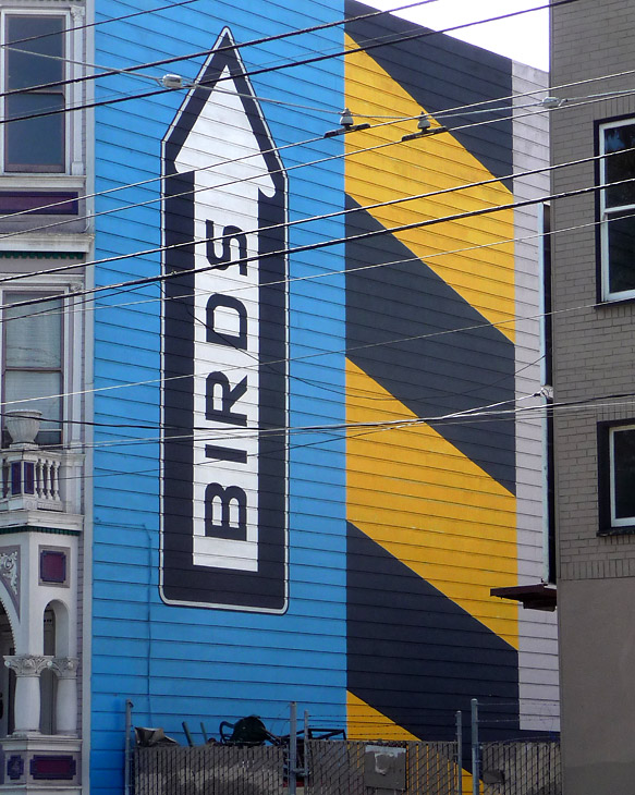 Birds/ Cars mural by Rigo 