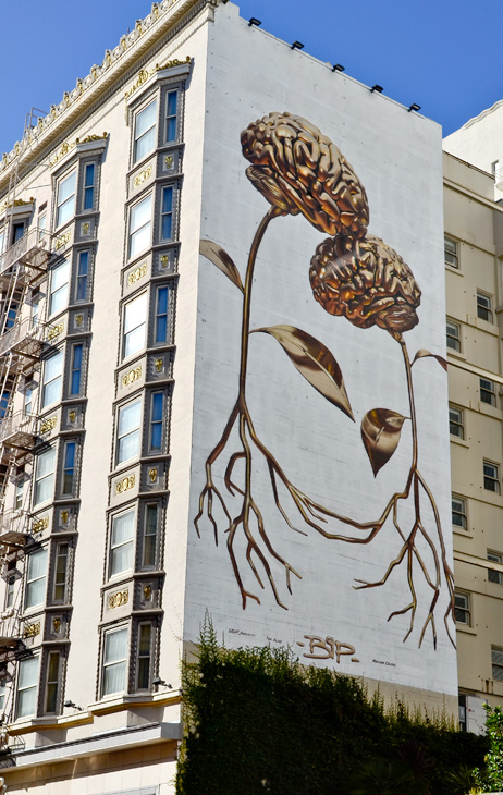 Golden Brains mural by BIP