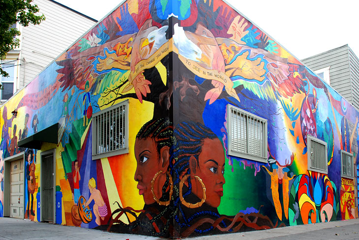 Be the Change You Want To See In the World mural by Precita Eyes