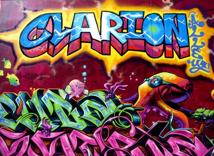 Clarion Alley mural by Cuba, Estria