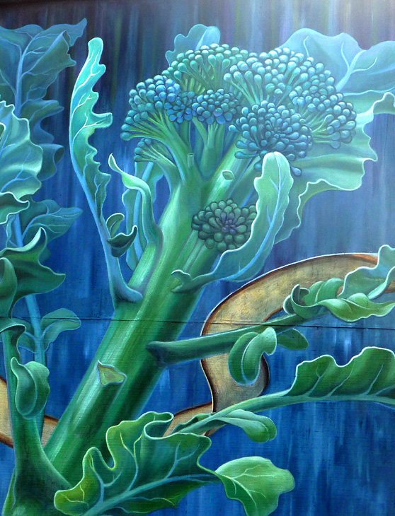 Farmer's Market mural by Mona Caron