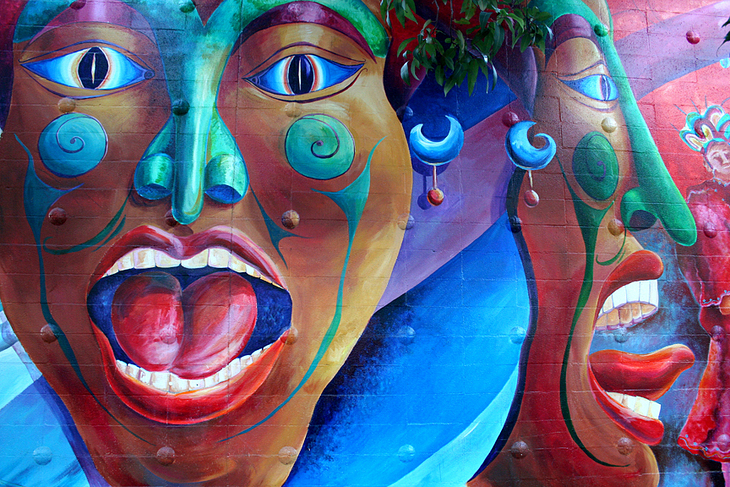 Carnaval mural by Emmanuel Montoya, Joshua Sarantitis, Carlos Loarca