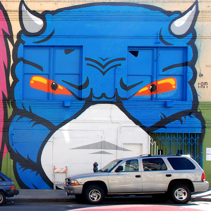 Fear Head mural by Robert Gonzales, Roman Cesario, Mitsu Overstreet