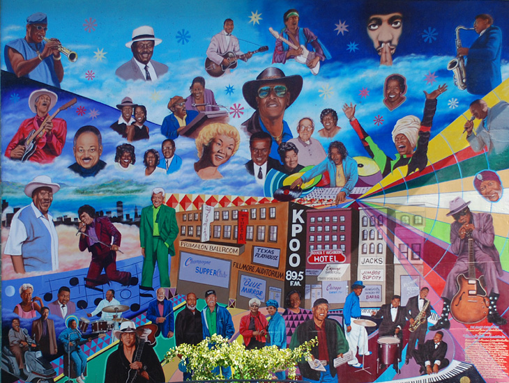 The Blues Evolution mural by Santie Huckaby