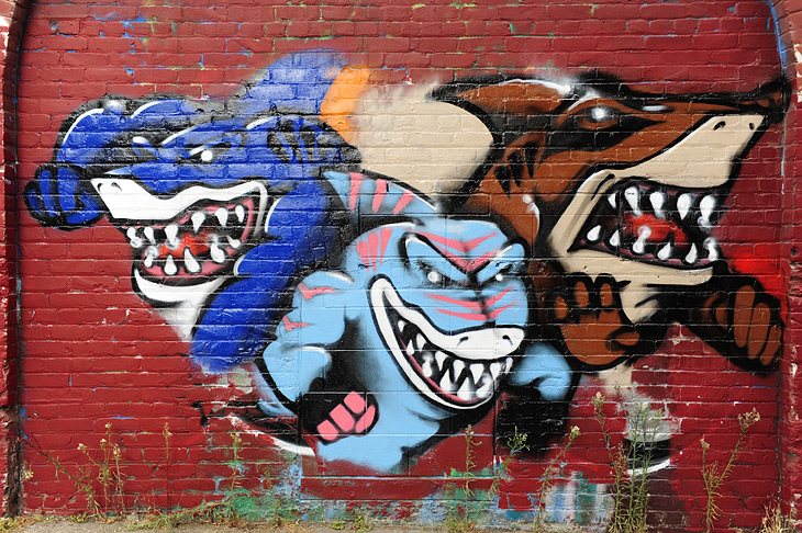 Street Sharks mural by Rezen