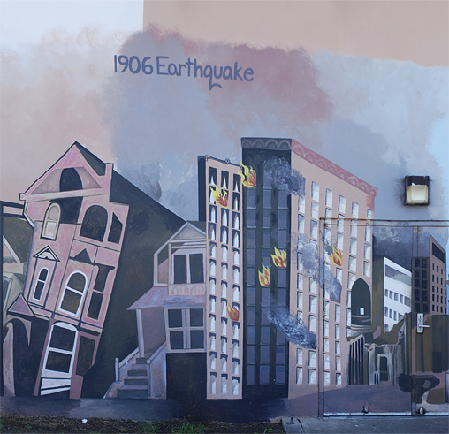 San Francisco Timeline mural by Unknown Artist
