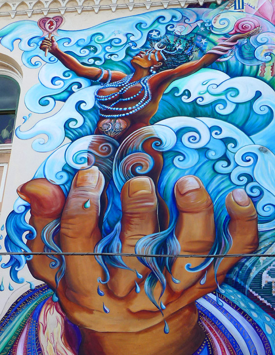 MaestraPeace mural by Yvonne Littleton, Meera Desai, Irene Perez, Susan Kelk Cervantes, Juana Alicia, Miranda Bergman, Edythe Boone