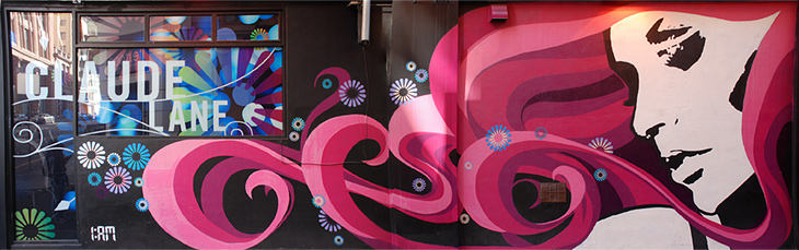 Claude Lane mural by Roman Cesario