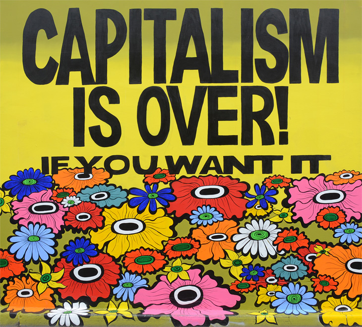 Capitalism Is Over mural by Megan Wilson