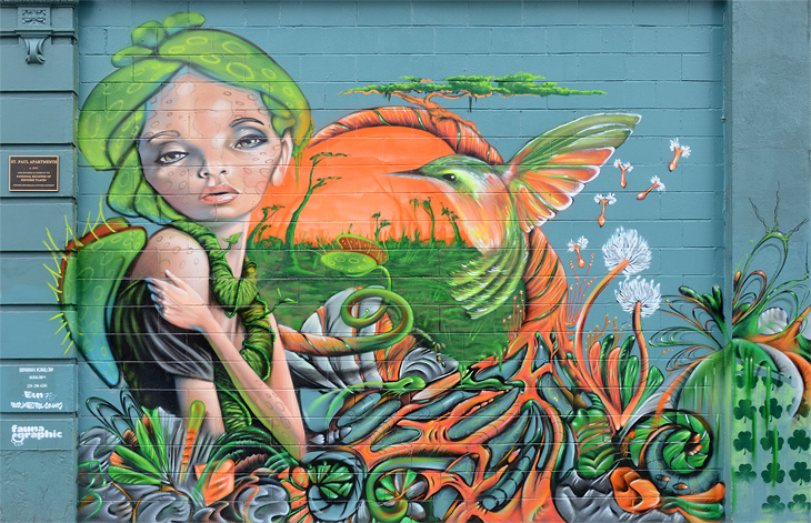 Untitled mural by Rocket01, Fauna Graphic, Max Ehrman