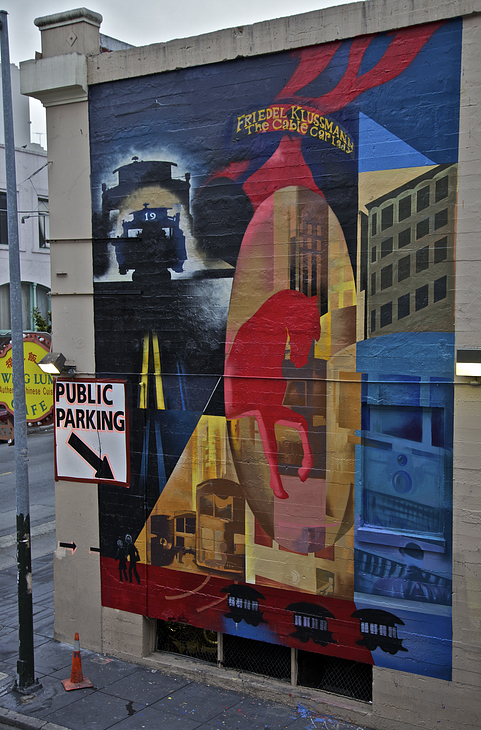 Friedel Klussmann the Cable Car Lady mural by Dray